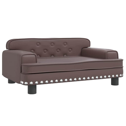 sofa til børn 70x45x30 cm kunstlæder brun