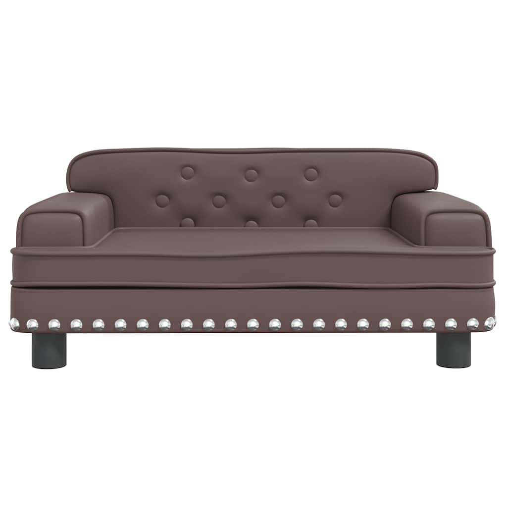 sofa til børn 70x45x30 cm kunstlæder brun