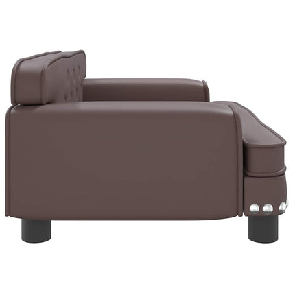 sofa til børn 70x45x30 cm kunstlæder brun