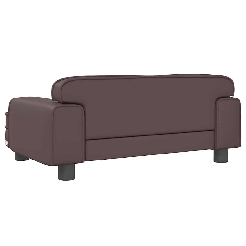 sofa til børn 70x45x30 cm kunstlæder brun