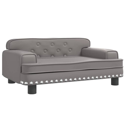 sofa til børn 70x45x30 cm kunstlæder grå