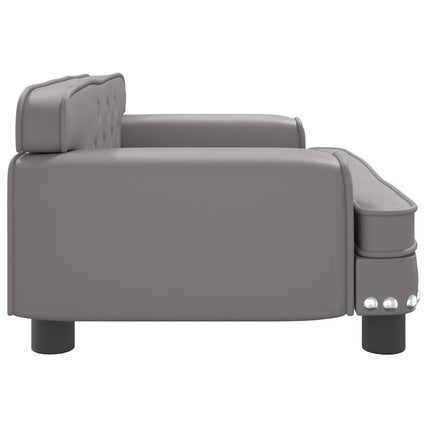 sofa til børn 70x45x30 cm kunstlæder grå