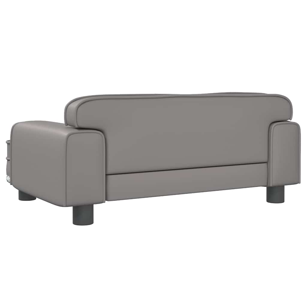 sofa til børn 70x45x30 cm kunstlæder grå