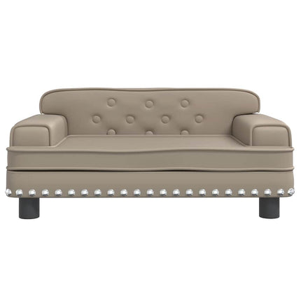 sofa til børn 70x45x30 cm kunstlæder cappuccinofarvet