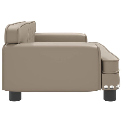 sofa til børn 70x45x30 cm kunstlæder cappuccinofarvet