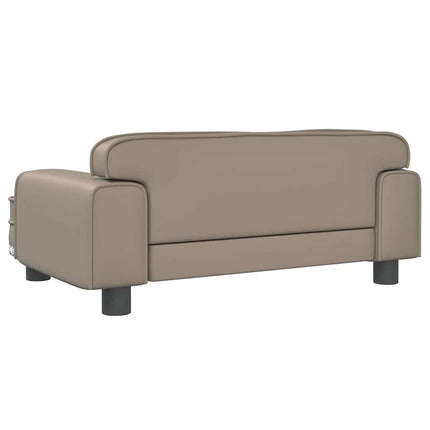 sofa til børn 70x45x30 cm kunstlæder cappuccinofarvet