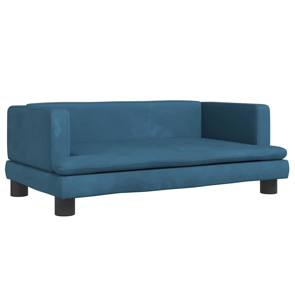 sofa til børn 80x45x30 cm velour blå