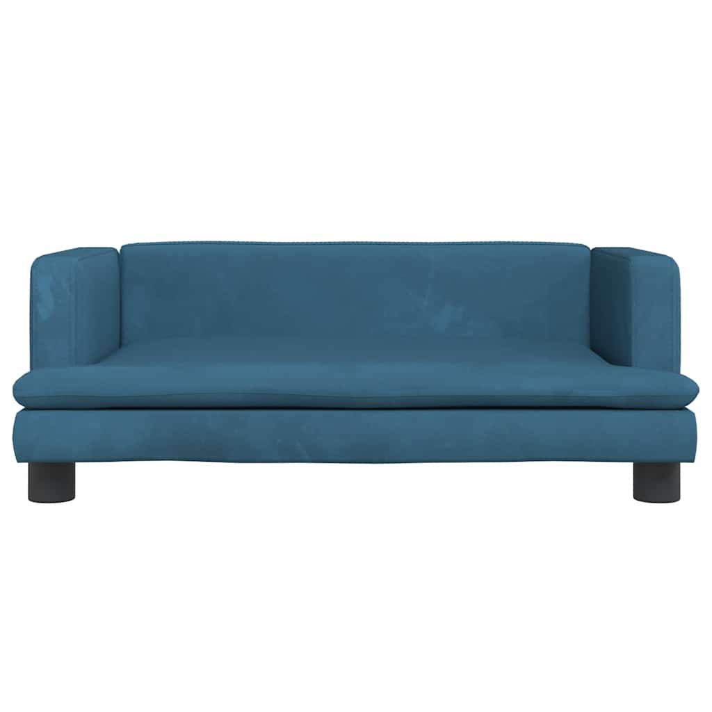 sofa til børn 80x45x30 cm velour blå