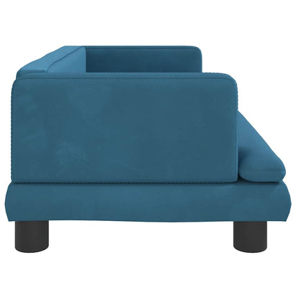 sofa til børn 80x45x30 cm velour blå