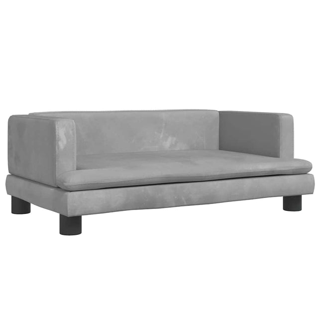 sofa til børn 80x45x30 cm velour lysegrå