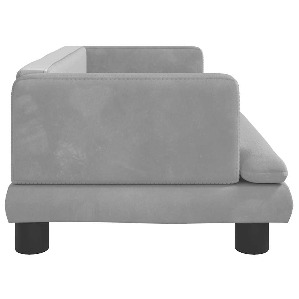 sofa til børn 80x45x30 cm velour lysegrå