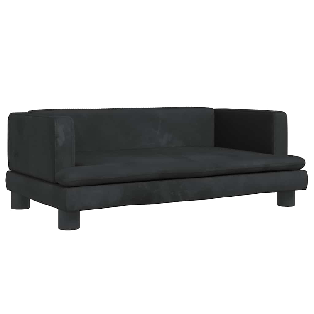 sofa til børn 80x45x30 cm velour sort
