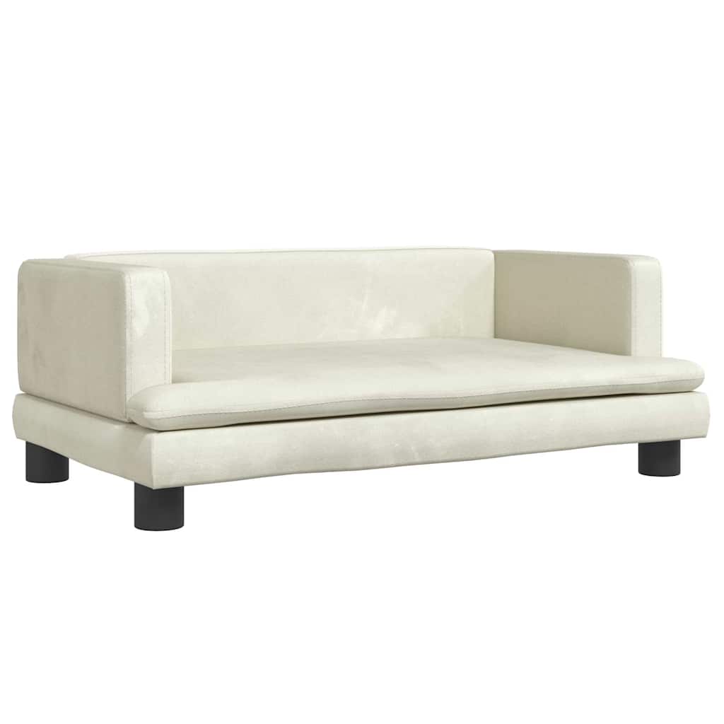 sofa til børn 80x45x30 cm velour cremefarvet