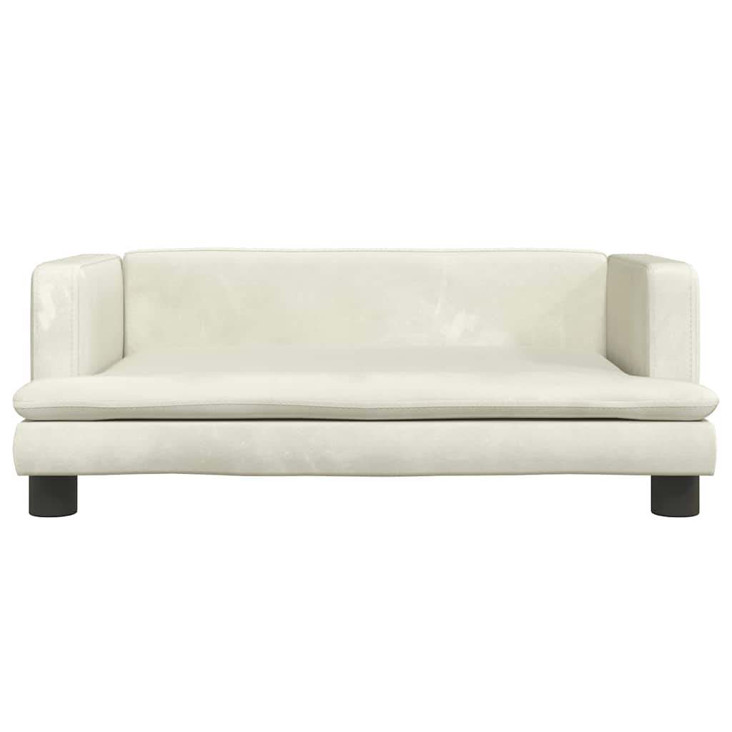 sofa til børn 80x45x30 cm velour cremefarvet
