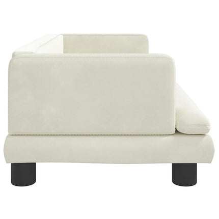 sofa til børn 80x45x30 cm velour cremefarvet