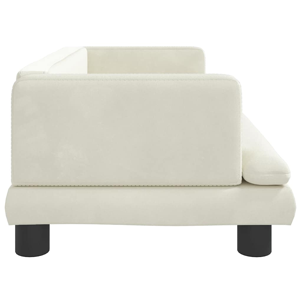 sofa til børn 80x45x30 cm velour cremefarvet