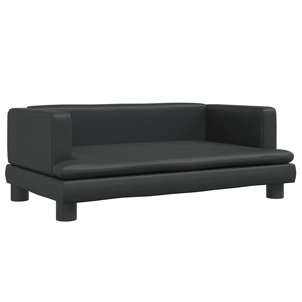 sofa til børn 80x45x30 cm kunstlæder sort