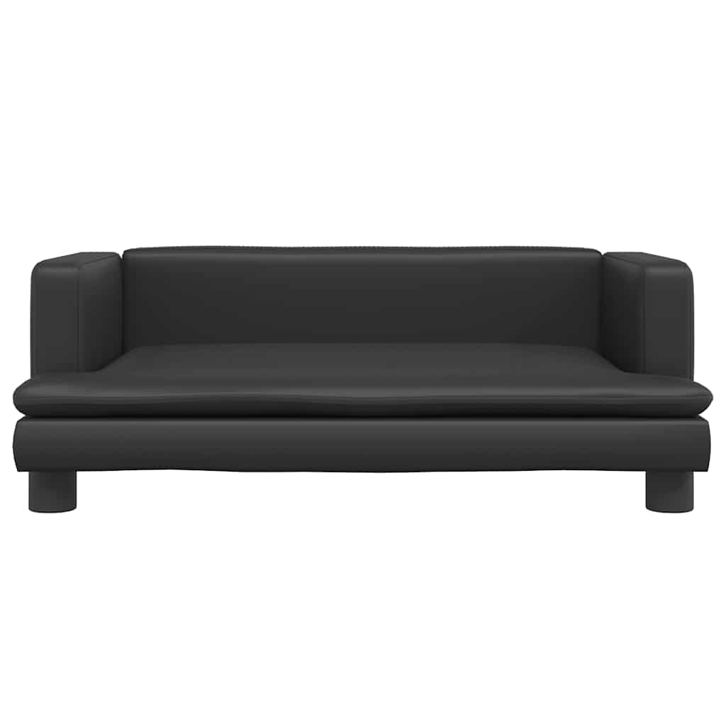 sofa til børn 80x45x30 cm kunstlæder sort