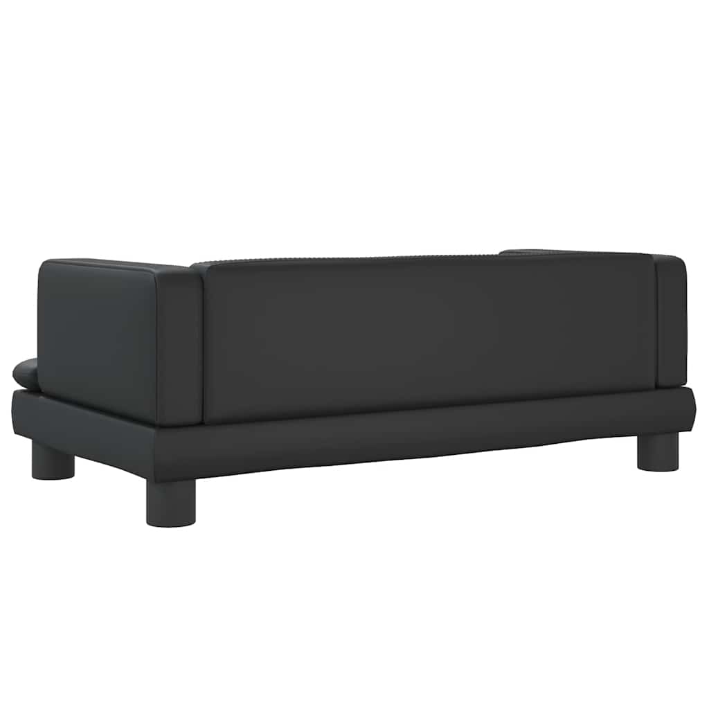 sofa til børn 80x45x30 cm kunstlæder sort