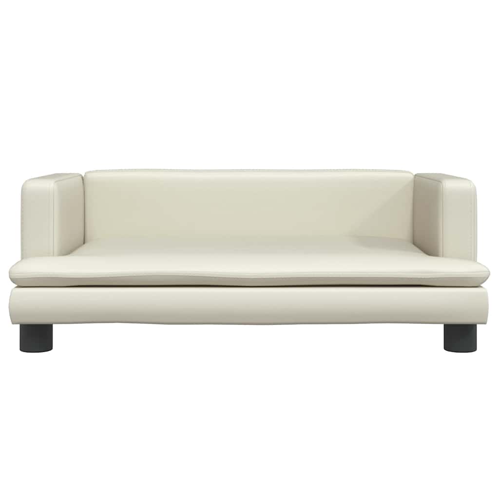 sofa til børn 80x45x30 cm kunstlæder cremefarvet
