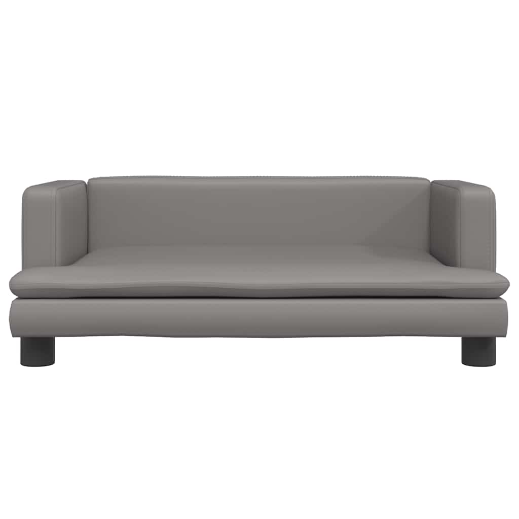sofa til børn 80x45x30 cm kunstlæder grå