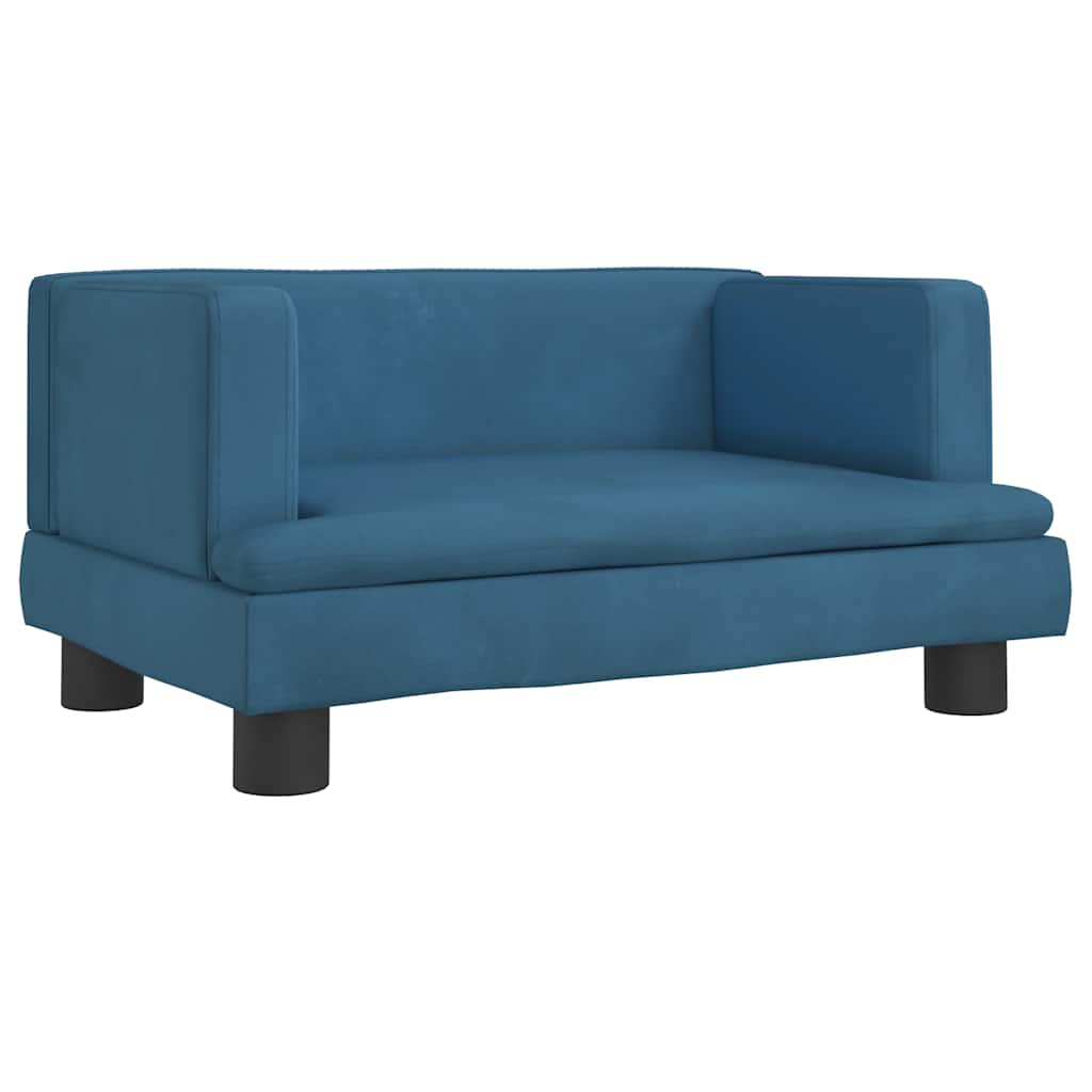 sofa til børn 60x40x30 cm velour blå