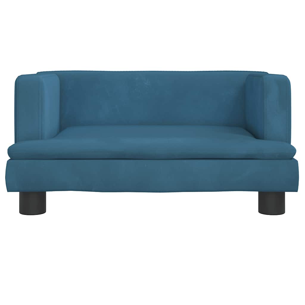 sofa til børn 60x40x30 cm velour blå