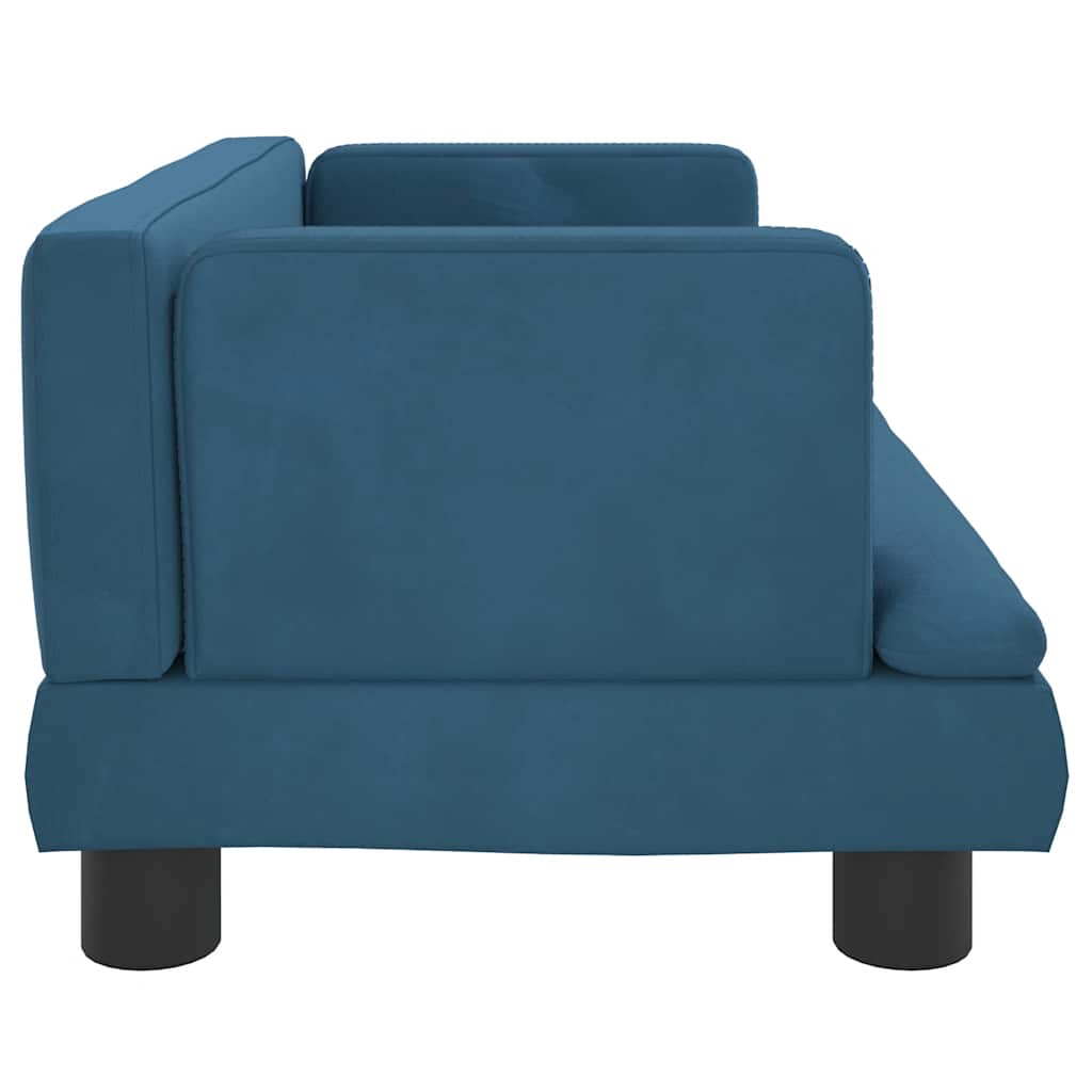 sofa til børn 60x40x30 cm velour blå
