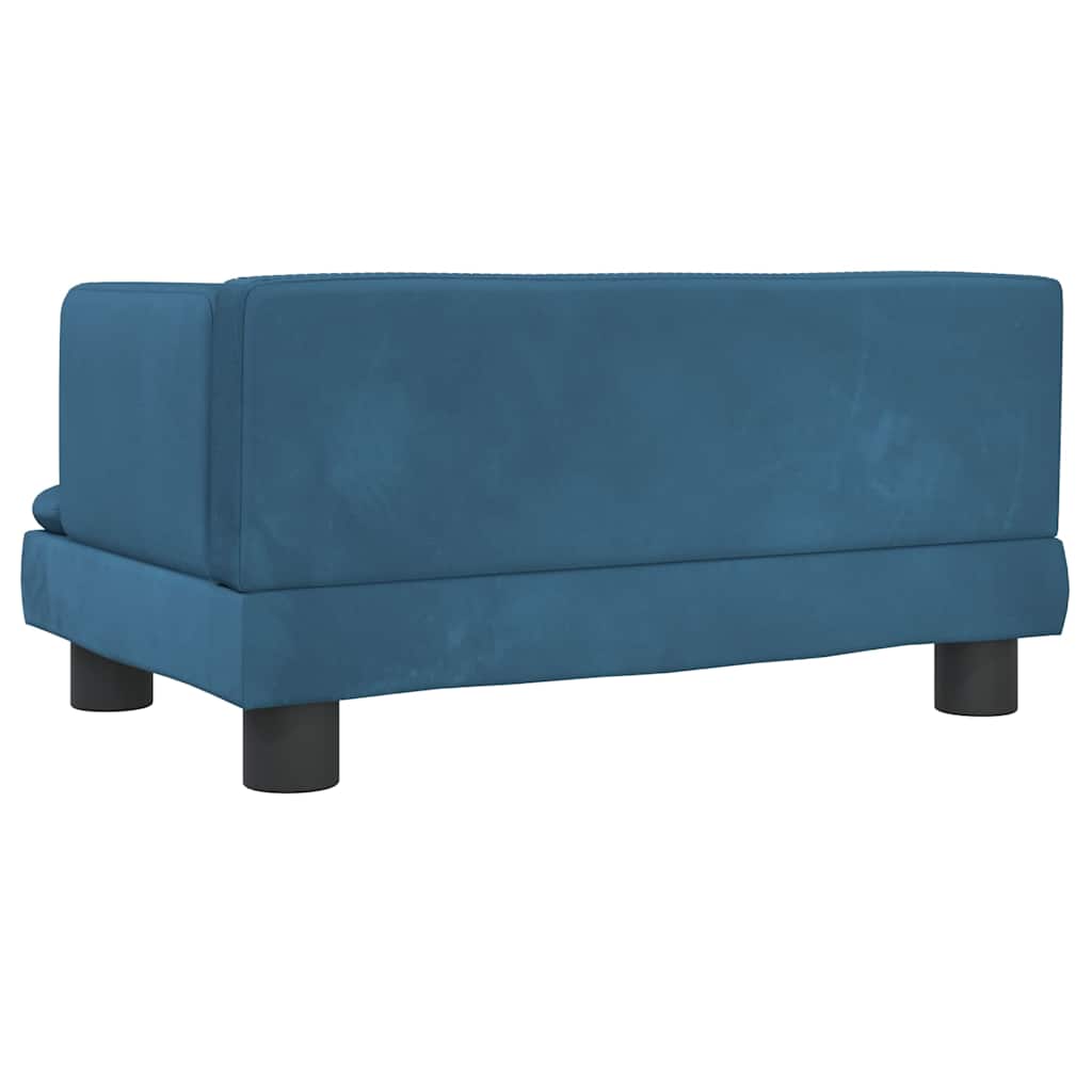 sofa til børn 60x40x30 cm velour blå