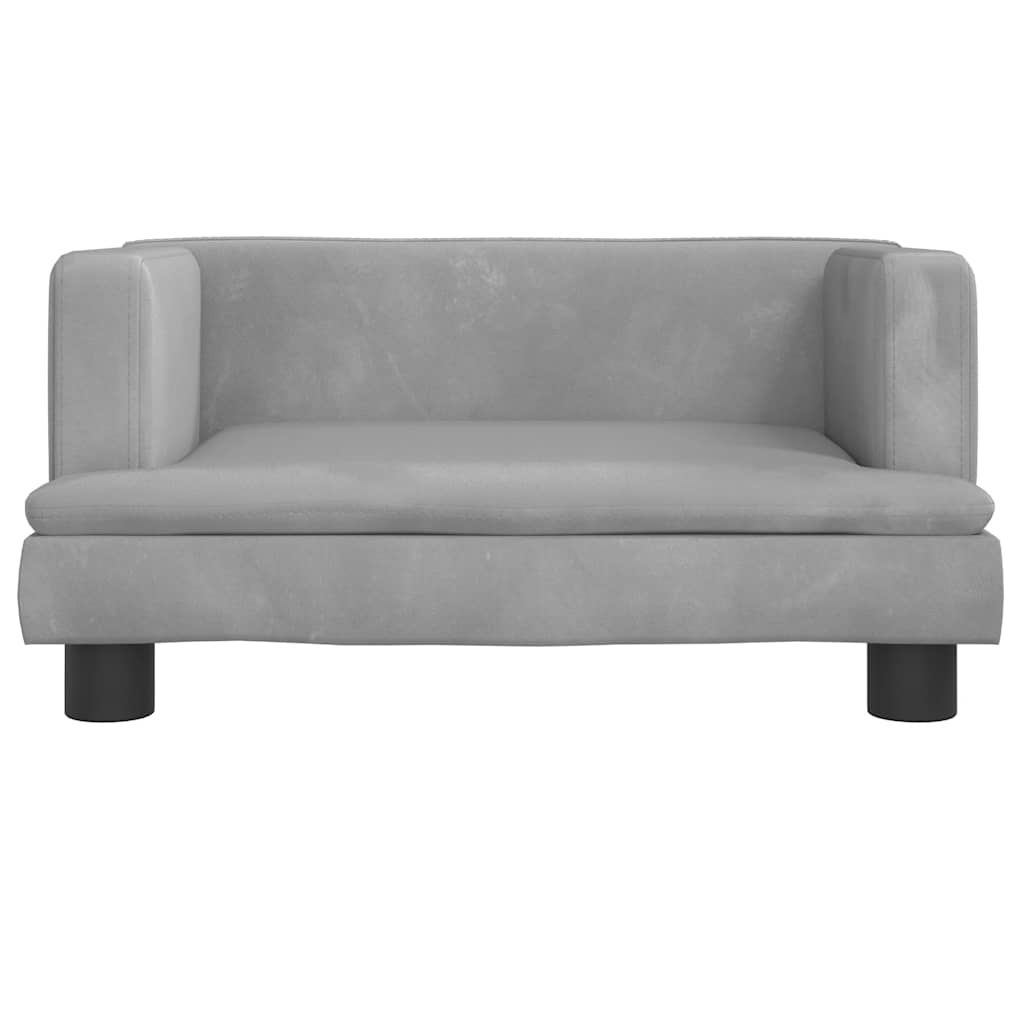 sofa til børn 60x40x30 cm velour lysegrå