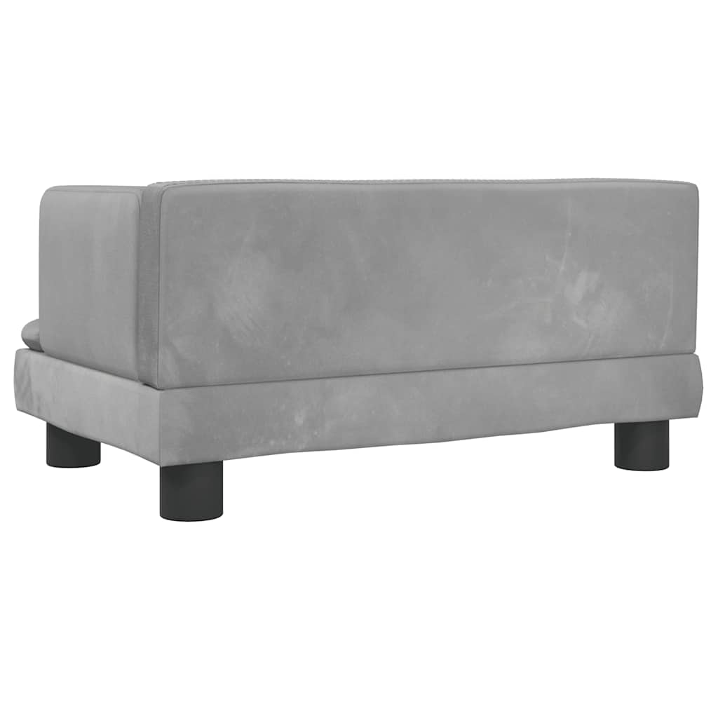 sofa til børn 60x40x30 cm velour lysegrå