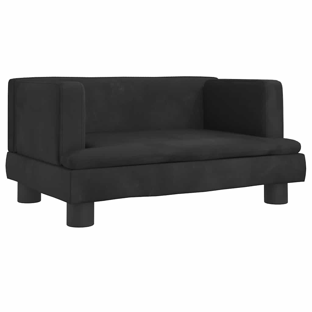 sofa til børn 60x45x30 cm velour sort