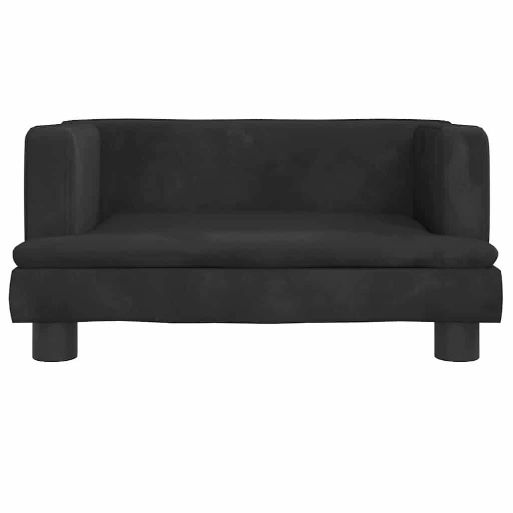 sofa til børn 60x45x30 cm velour sort