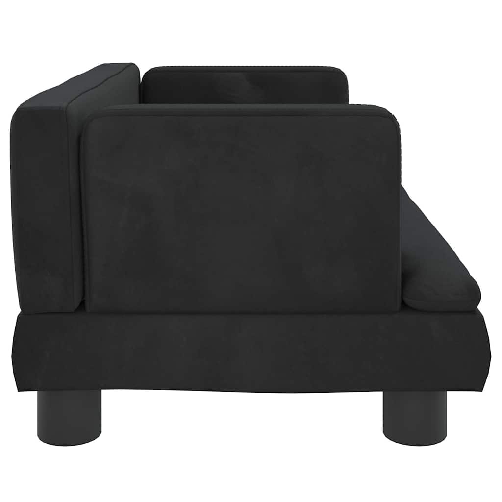 sofa til børn 60x45x30 cm velour sort