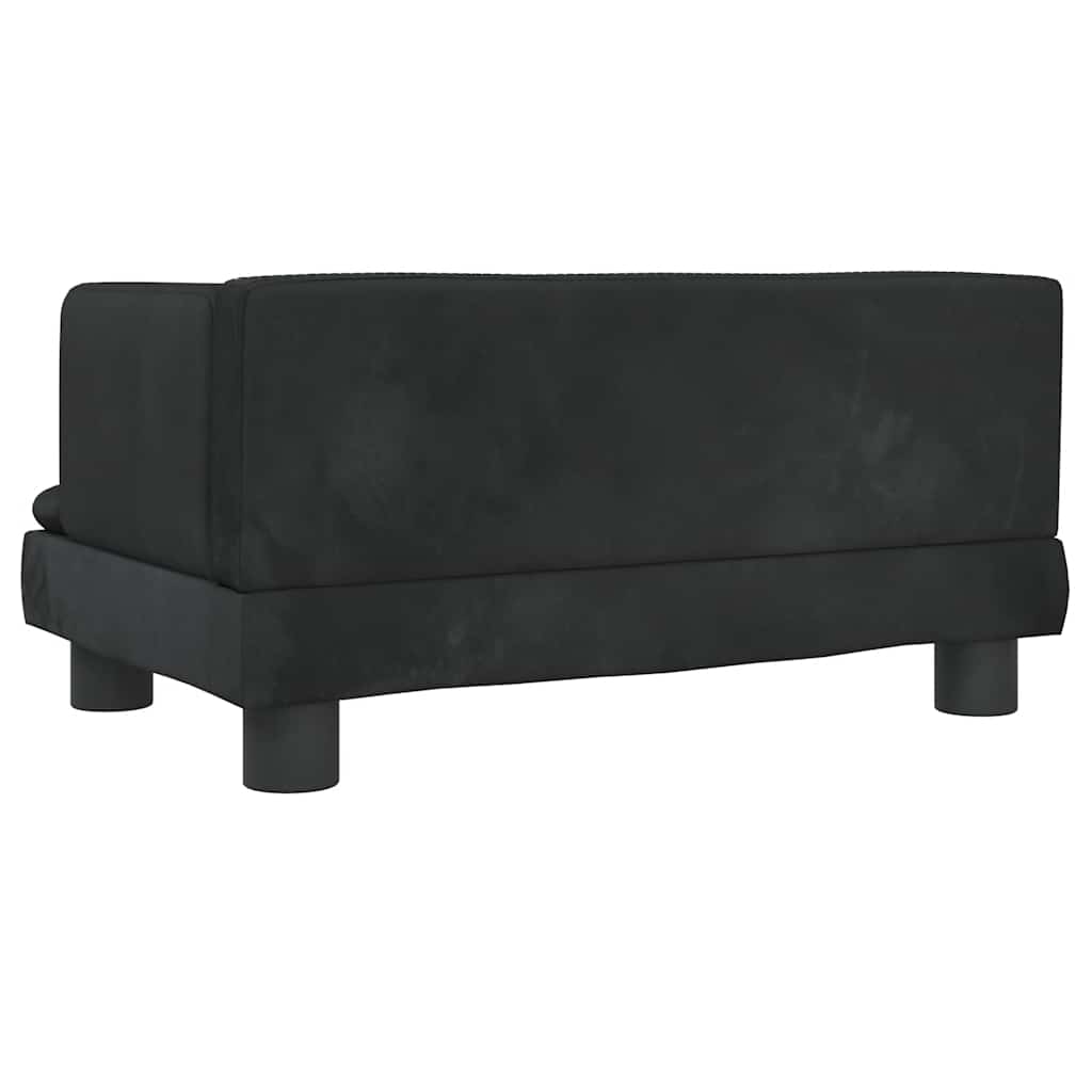 sofa til børn 60x45x30 cm velour sort