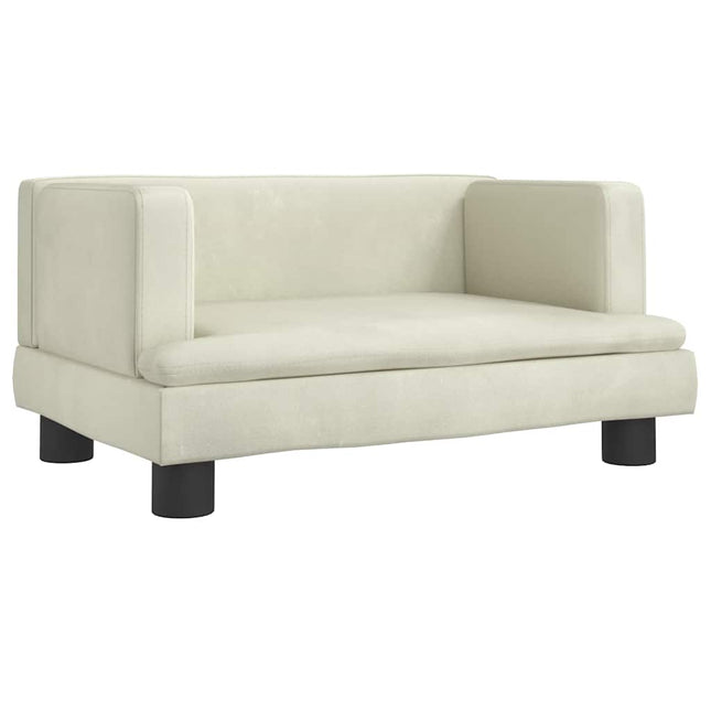 sofa til børn 60x40x30 cm velour cremefarvet
