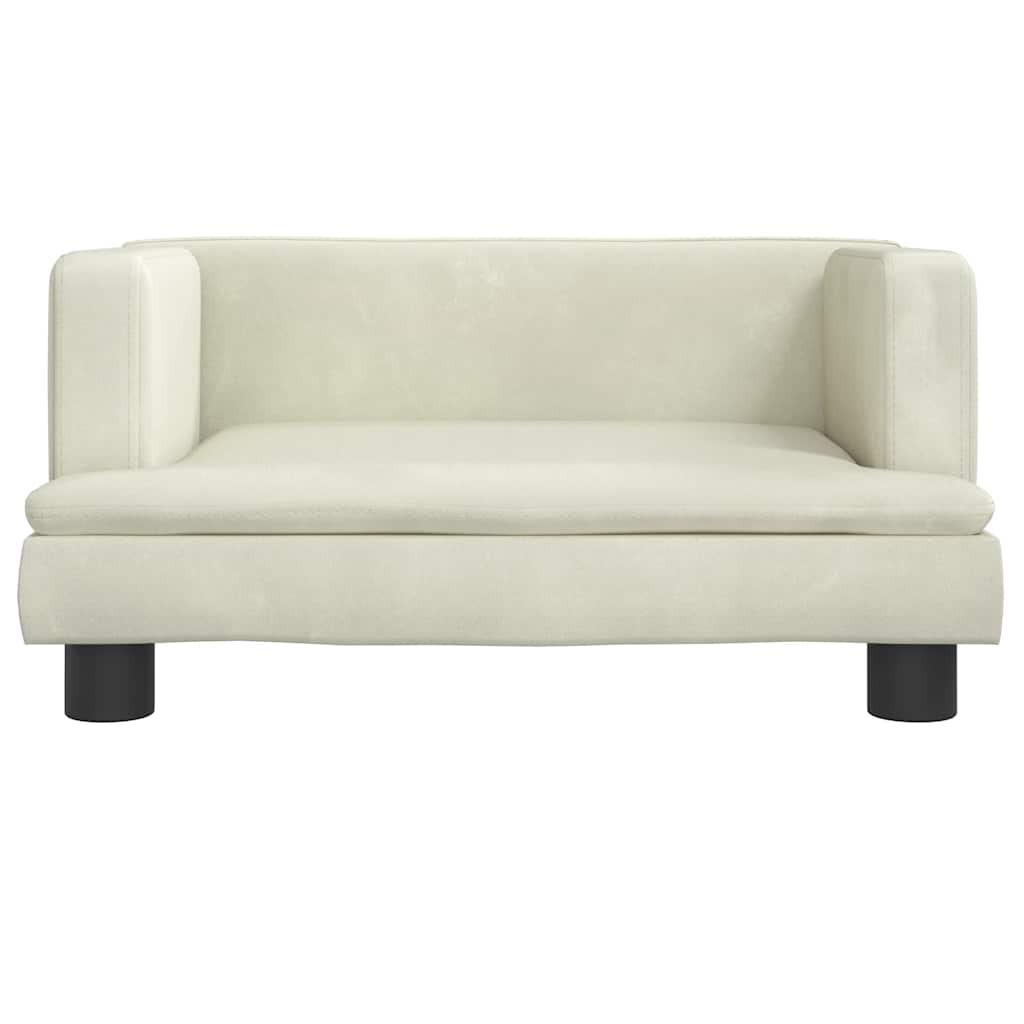 sofa til børn 60x40x30 cm velour cremefarvet