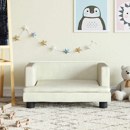 sofa til børn 60x40x30 cm velour cremefarvet