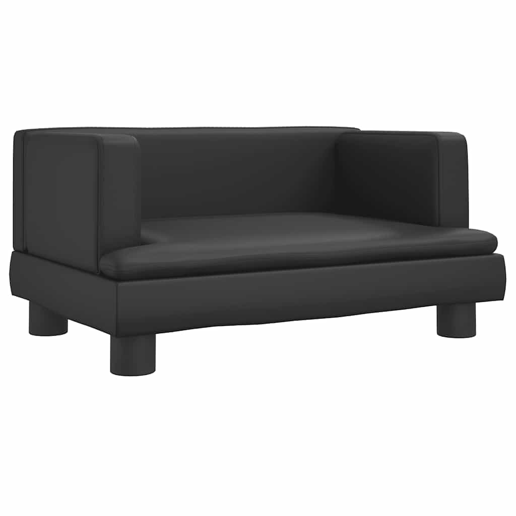 sofa til børn 60x40x30 cm kunstlæder sort