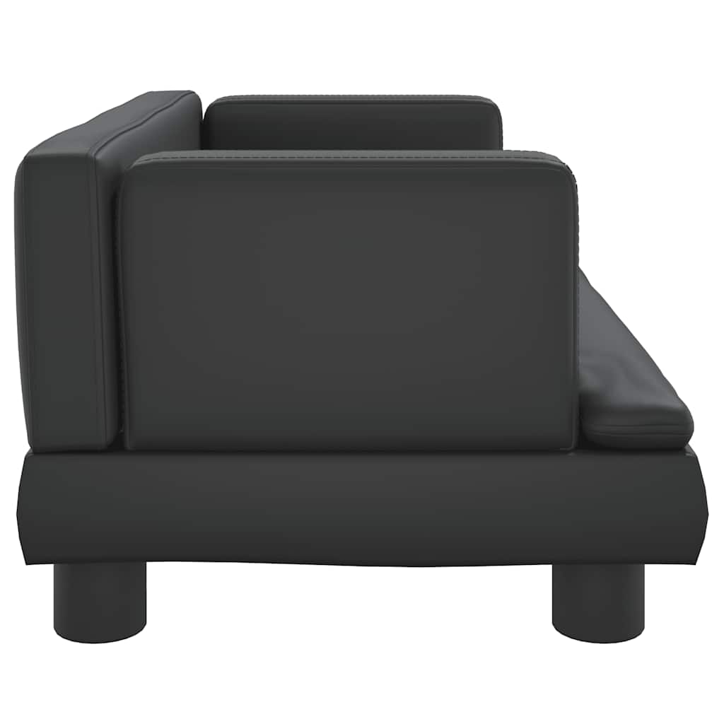 sofa til børn 60x40x30 cm kunstlæder sort