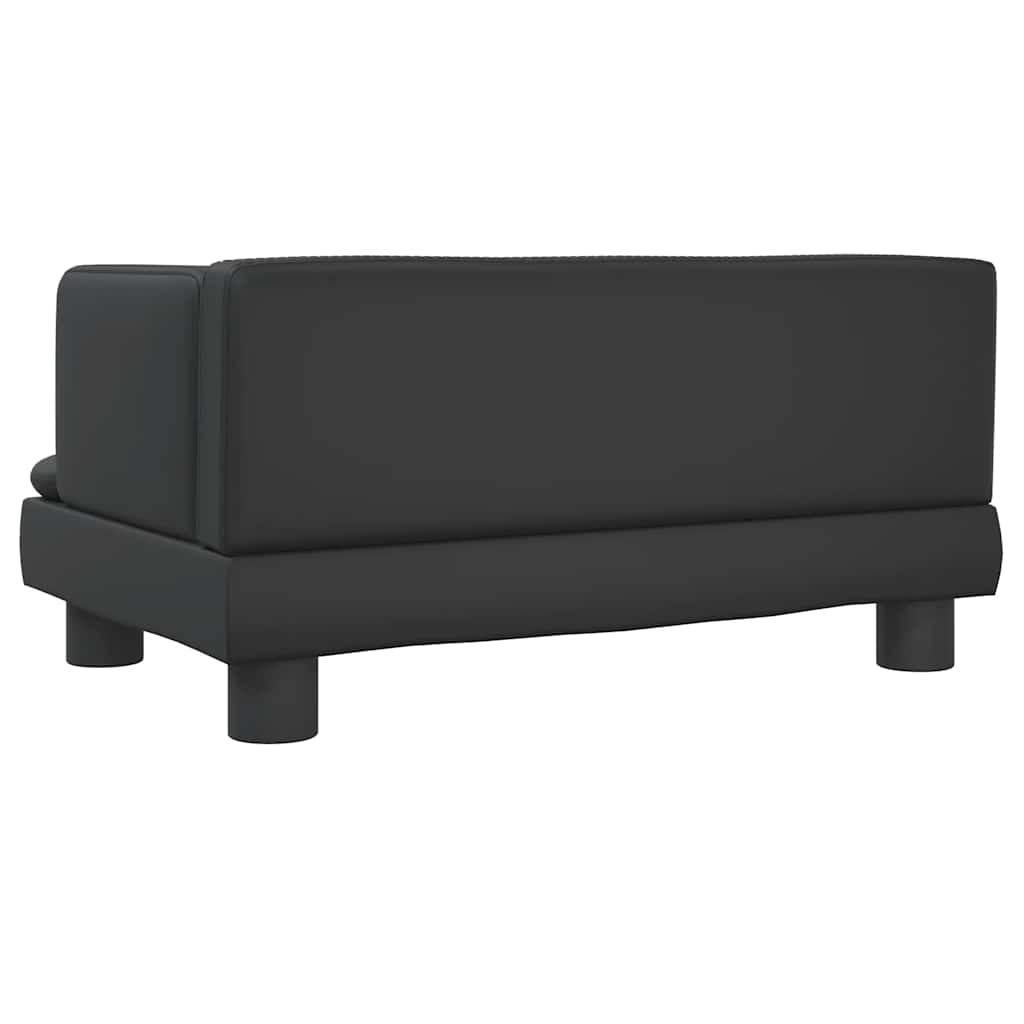sofa til børn 60x40x30 cm kunstlæder sort