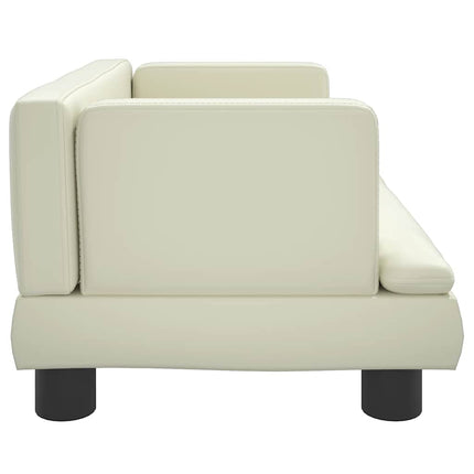 sofa til børn 60x40x30 cm kunstlæder cremefarvet