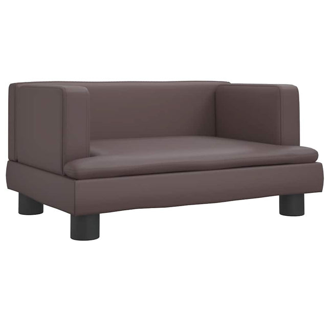 sofa til børn 60x40x30 cm kunstlæder brun