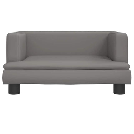 sofa til børn 60x40x30 cm kunstlæder grå