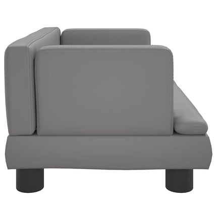 sofa til børn 60x40x30 cm kunstlæder grå