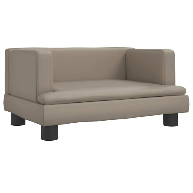 sofa til børn 60x40x30 cm kunstlæder cappuccinofarvet