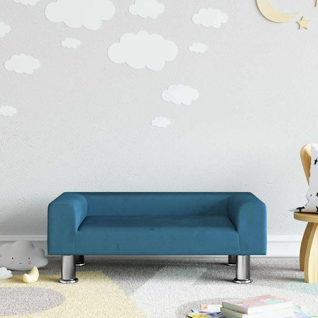 sofa til børn 70x45x26,5 cm fløjl blå