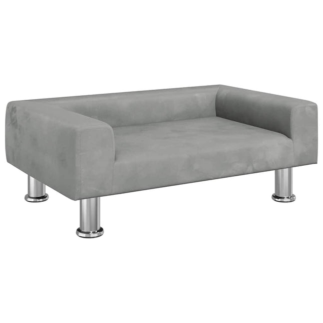 sofa til børn 70x45x26,5 cm fløjl lysegrå