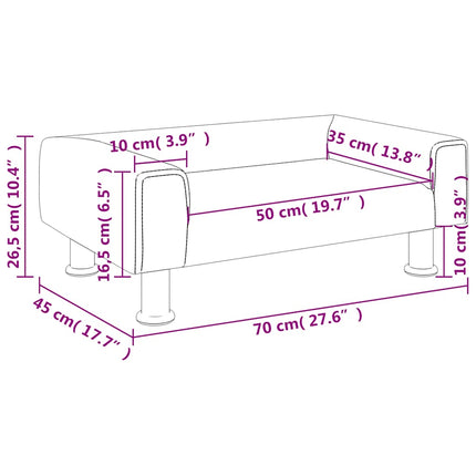 sofa til børn 70x45x26,5 cm fløjl sort