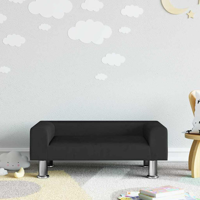 sofa til børn 70x45x26,5 cm fløjl sort
